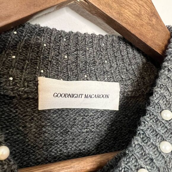 Goodnight Macaroon ‘Sabah’ Pearl Studded Mock Neck Sweater - Picture 7 of 7